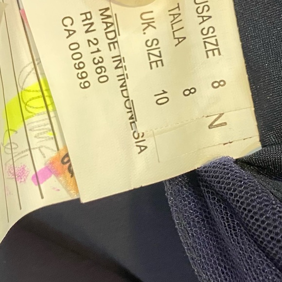 Morilee Madeline Gardner Chiffon Bridesmaid Dress Embroidered Gown Blue Size 8 - Picture 12 of 14